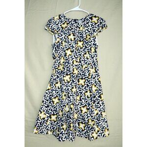 Max and Co Fit and Flare MIdi Dress Cap Sleeves Floral Pattern Women's Size 4